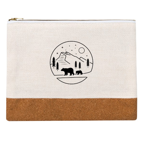 Lněná taštička Mount Rundle - tmavý potisk